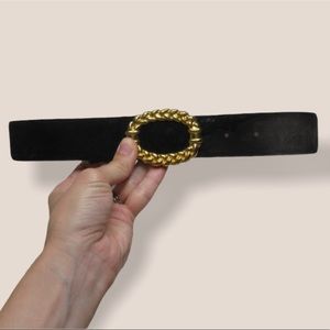 Cipriani genuine pig black suede belt